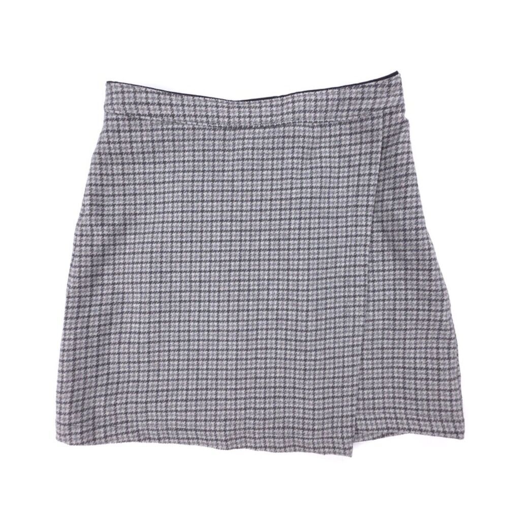 NEW Abercrombie Wool Plaid Wrap Front Mini Skirt Old Money Trad Prep Academia
